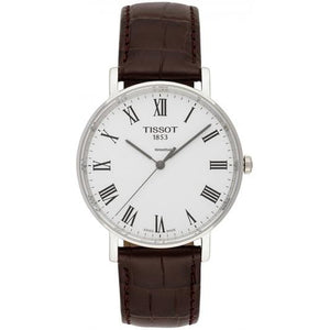 Tissot T Classic Everytime White Dial Brown Leather Strap Watch For Men - T109.410.16.033.00