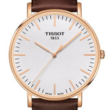 Tissot T Classic Everytime White Dial Brown Leather Strap Watch for Men - T109.610.36.031.00