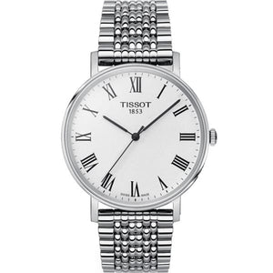 Tissot T Classic Everytime White Dial Silver Mesh Bracelet Watch For Men - T109.410.11.033.00