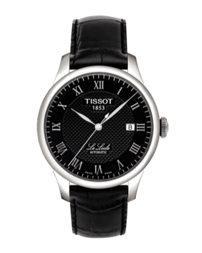 Tissot T Classic Le Locle Automatic Black Dial Black Leather Strap Watch For Men - T41.1.423.53