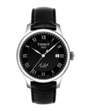 Tissot T Classic Le Locle Automatic Black Dial Black Leather Strap Watch For Men - T41.1.423.53