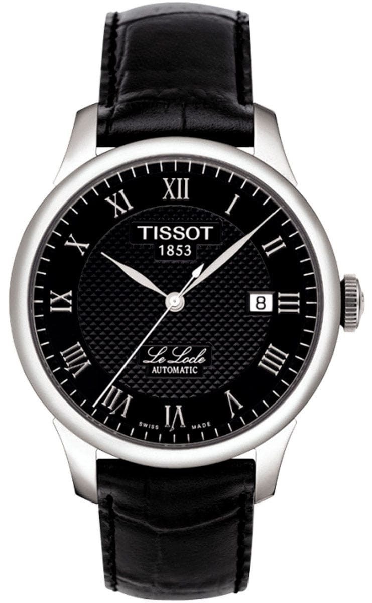 Tissot T Classic Le Locle Automatic Black Dial Black Leather Strap Watch For Men - T41.1.423.53