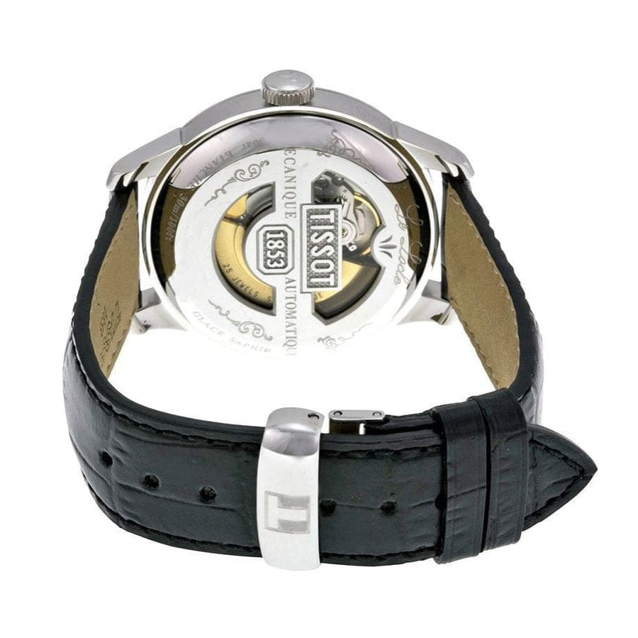Tissot T Classic Le Locle Automatic Silver Dial Black Leather Strap Watch For Men - T41.1.423.33