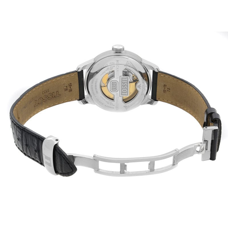 Tissot T Classic Le Locle Automatic Silver Dial Black Leather Strap Watch For Men - T41.1.423.33
