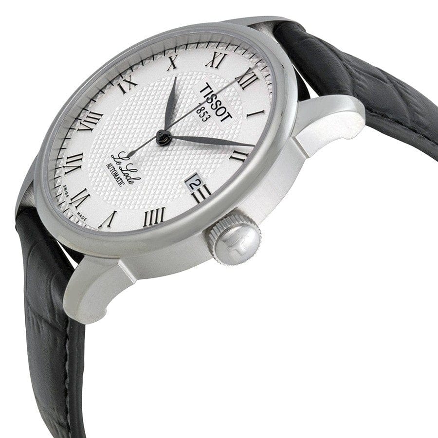 Tissot T Classic Le Locle Automatic Silver Dial Black Leather Strap Watch For Men - T41.1.423.33