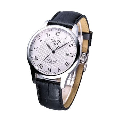 Tissot T Classic Le Locle Automatic Silver Dial Black Leather Strap Watch For Men - T41.1.423.33