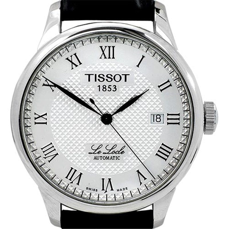 Tissot T Classic Le Locle Automatic Silver Dial Black Leather Strap Watch For Men - T41.1.423.33