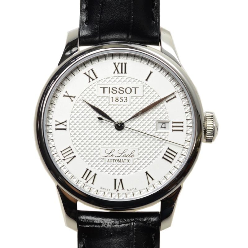 Tissot T Classic Le Locle Automatic Silver Dial Black Leather Strap Watch For Men - T41.1.423.33
