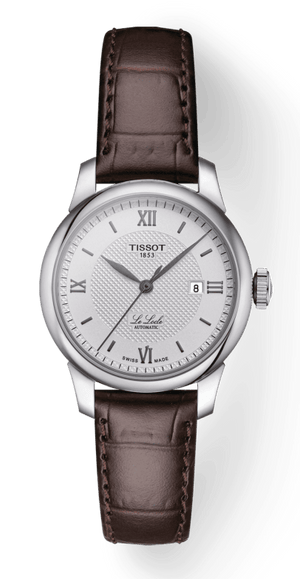 Tissot T Classic Le Locle Automatic Silver Dial Brown Leather Strap Watch For Women - T006.207.16.038.00
