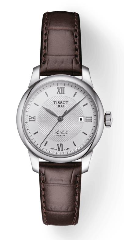 Tissot T Classic Le Locle Automatic Silver Dial Brown Leather Strap Watch For Women - T006.207.16.038.00