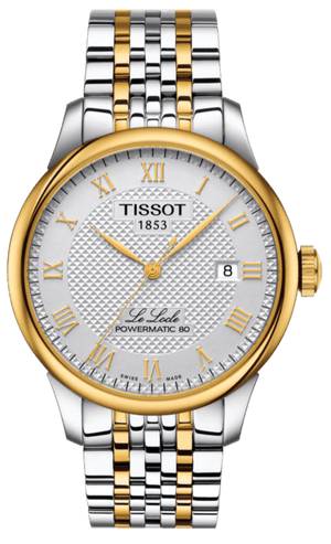 Tissot T Classic Le Locle Powermatic 80 Silver Dial Two Tone Steel Strap Watch For Men - T0064072203301