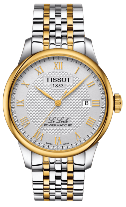 Tissot T Classic Le Locle Powermatic 80 Silver Dial Two Tone Steel Strap Watch For Men - T0064072203301
