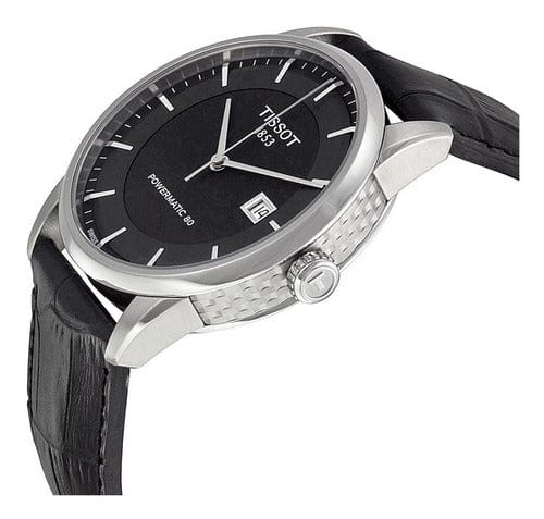 Tissot T Classic Luxury Black Dial Black Leather Strap Watch For Men - T086.407.16.051.00