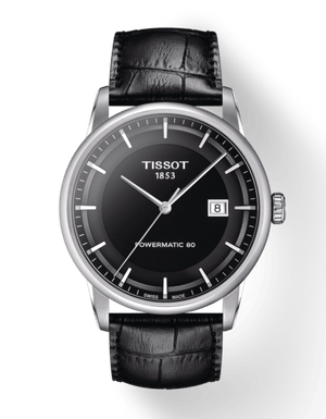 Tissot T Classic Luxury Black Dial Black Leather Strap Watch For Men - T086.407.16.051.00