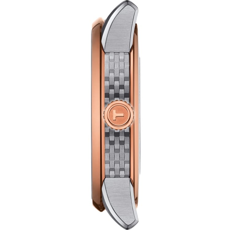 Tissot T Classic Luxury Powermatic 80 Black Dial Silver Steel Strap Watch For Men - T086.407.22.067.00