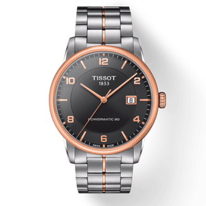 Tissot T Classic Luxury Powermatic 80 Black Dial Silver Steel Strap Watch For Men - T086.407.22.067.00