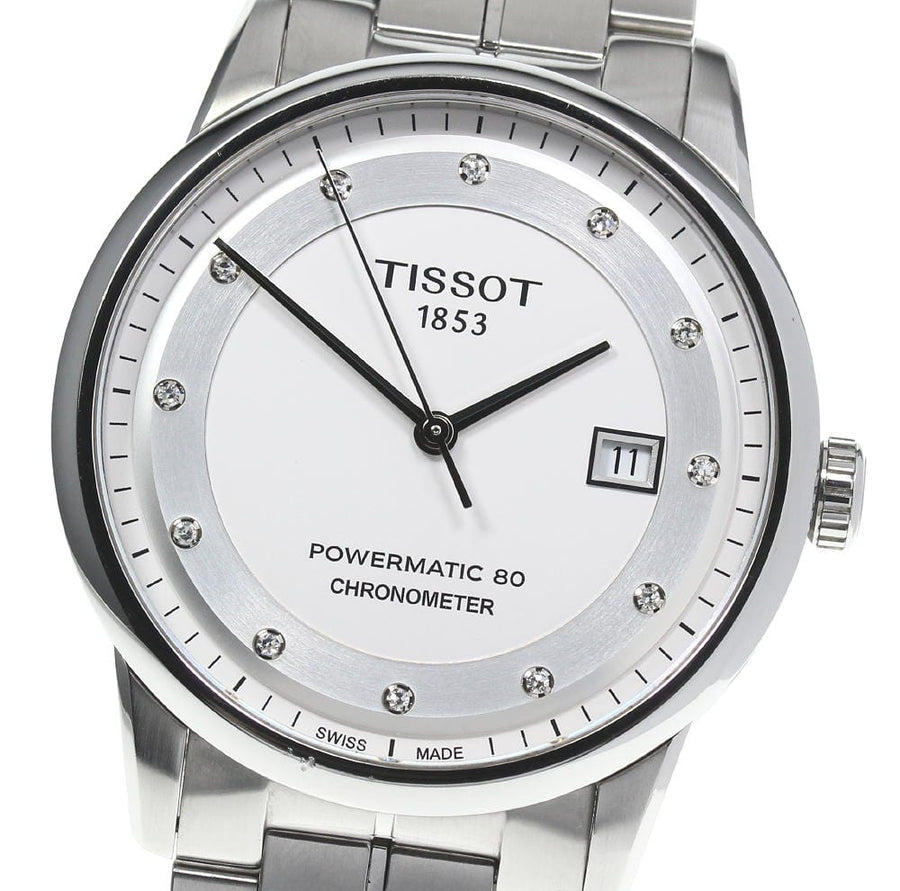 Tissot T Classic Luxury Powermatic 80 White Dial Silver Steel Strap Watch For Men - T086.408.11.016.00
