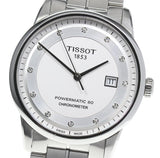 Tissot T Classic Luxury Powermatic 80 White Dial Silver Steel Strap Watch For Men - T086.408.11.016.00