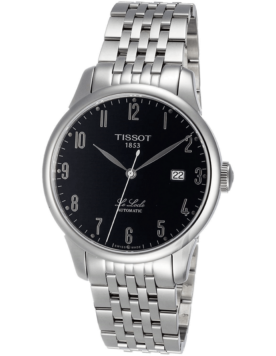 Tissot T Classic Powermatic 80 Black Dial Silver Steel Strap Watch For Men - T41.1.483.52