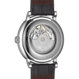 Tissot T-Classic Powermatic 80 Silver Dial Brown Leather Strap Watch For Men - T122.407.16.031.00