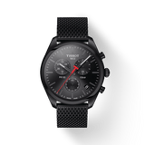 Tissot T Classic PR 100 Chronograph Black Dial Black Mesh Bracelet Watch For Men - T101.417.33.051.00