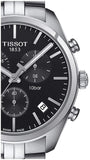 Tissot T Classic PR 100 Chronograph Black Dial Silver Steel Strap Watch for Men - T101.417.11.051.00