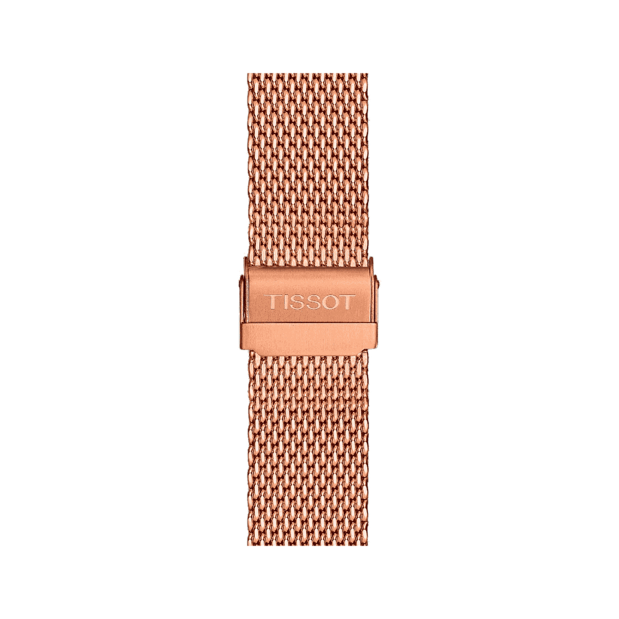 Tissot T Classic PR 100 Chronograph Silver Dial Rose Gold Mesh Bracelet Watch For Men - T101.417.33.031.01