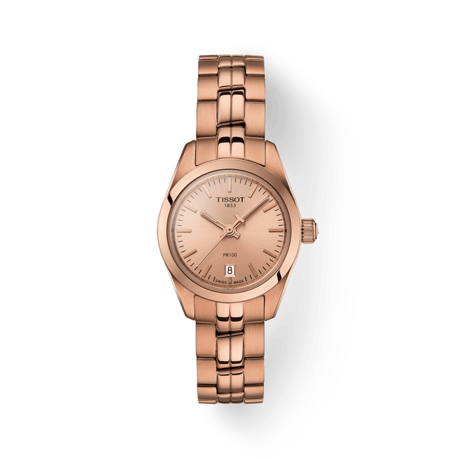 Tissot T Classic PR 100 Donna Rose Gold Lady Small Watch For Women - T101.010.33.451.00