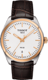 Tissot T Classic PR 100 Quartz White Dial Brown Leather Strap Watch for Men - T101.410.26.031.00