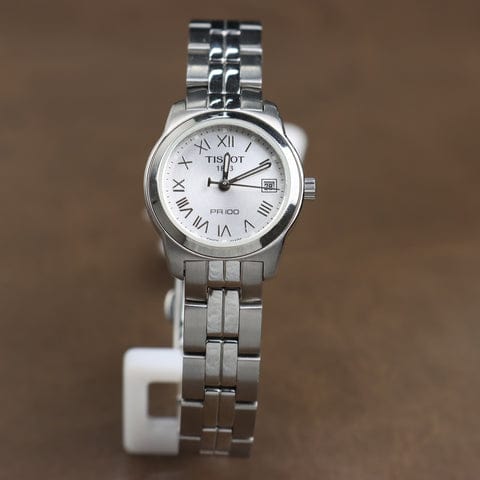 Tissot T Classic PR100 Silver Dial Silver Steel Strap Watch For Women - T049.210.11.033.00