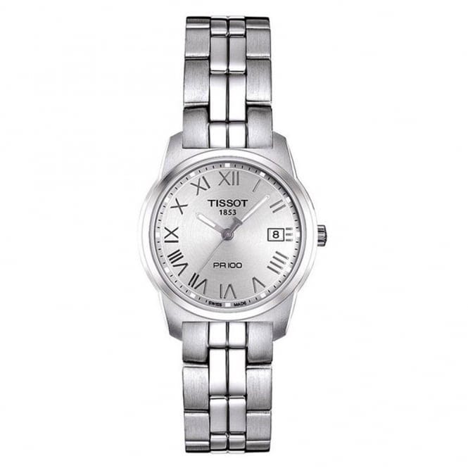 Tissot T Classic PR100 Silver Dial Silver Steel Strap Watch For Women - T049.210.11.033.00