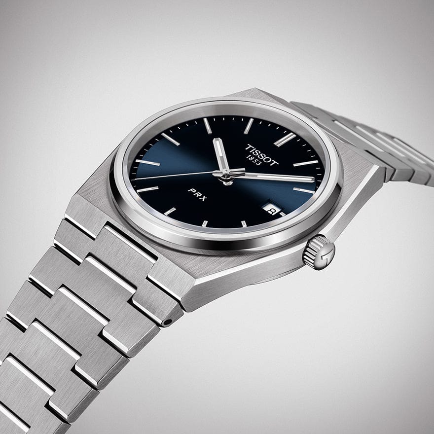 Tissot T Classic PRX Blue Dial Silver Steel Strap Watch For Men - T137.410.11.041.00