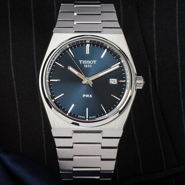 Tissot T Classic PRX Blue Dial Silver Steel Strap Watch For Men - T137.410.11.041.00