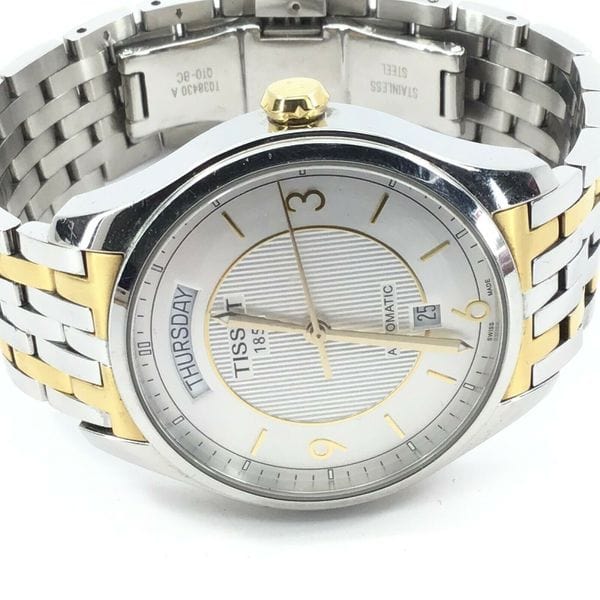 Tissot T Classic T One Automatic Silver Dial Two Tone Steel Strap Watch For Men - T038.430.22.037.00