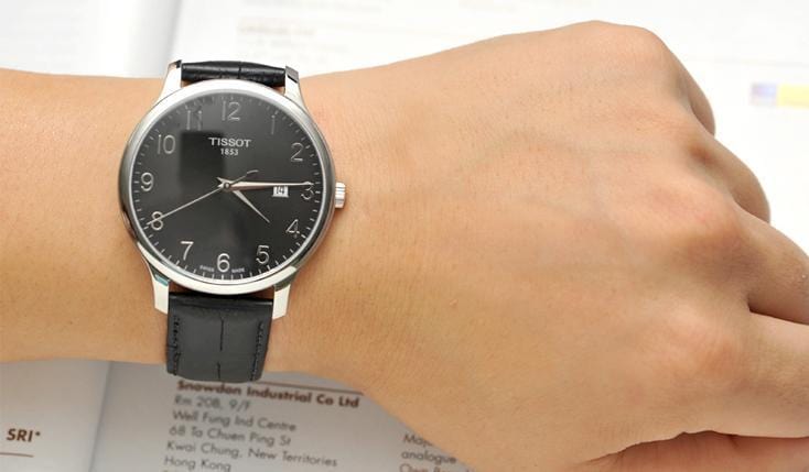 Tissot T Classic Tradition Black Dial Black Leather Strap Watch For Men - T063.610.16.052.00