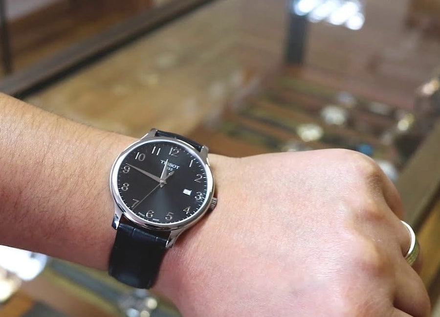 Tissot T Classic Tradition Black Dial Black Leather Strap Watch For Men - T063.610.16.052.00