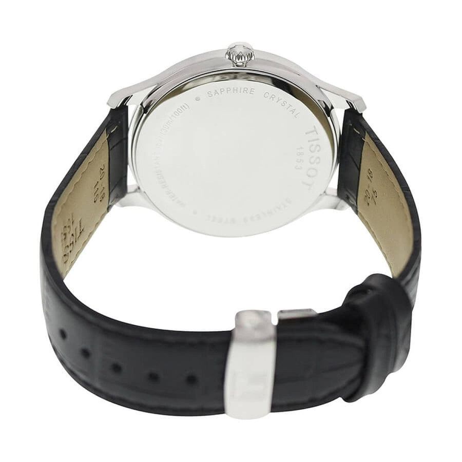 Tissot T Classic Tradition Black Dial Black Leather Strap Watch For Men - T063.610.16.052.00