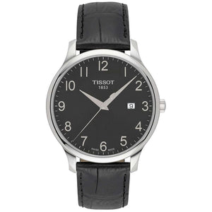 Tissot T Classic Tradition Black Dial Black Leather Strap Watch For Men - T063.610.16.052.00