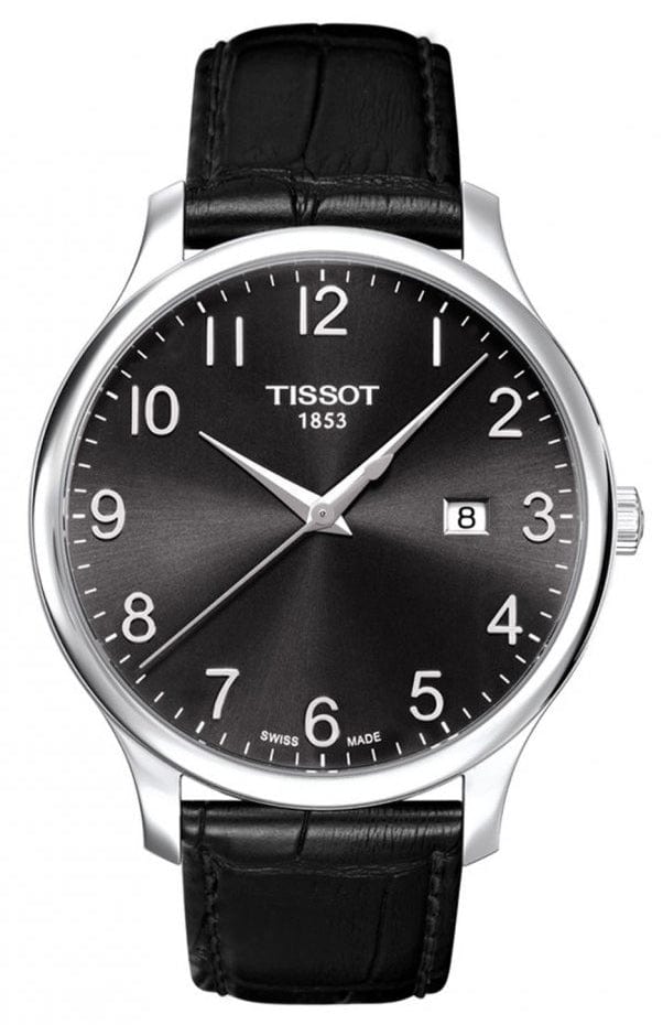 Tissot T Classic Tradition Black Dial Black Leather Strap Watch For Men - T063.610.16.052.00