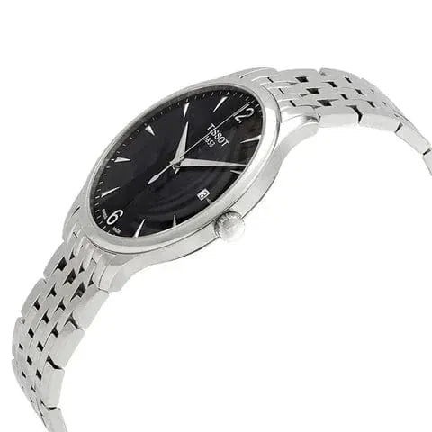 Tissot T Classic Tradition Black Dial Silver Steel Strap Watch For Men - T063.610.11.057.00