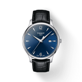 Tissot T Classic Tradition Blue Dial Black Leather Strap Watch For Men - T063.610.16.047.00