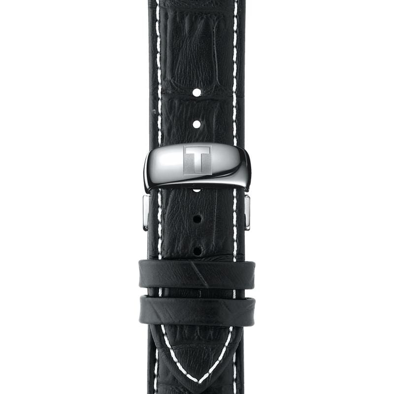 Tissot T Classic Tradition Chronograph Black Dial Black Leather Strap Watch For Men - T063.617.16.057.00
