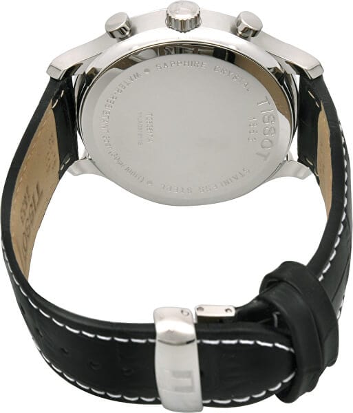 Tissot T Classic Tradition Chronograph Black Dial Black Leather Strap Watch For Men - T063.617.16.057.00