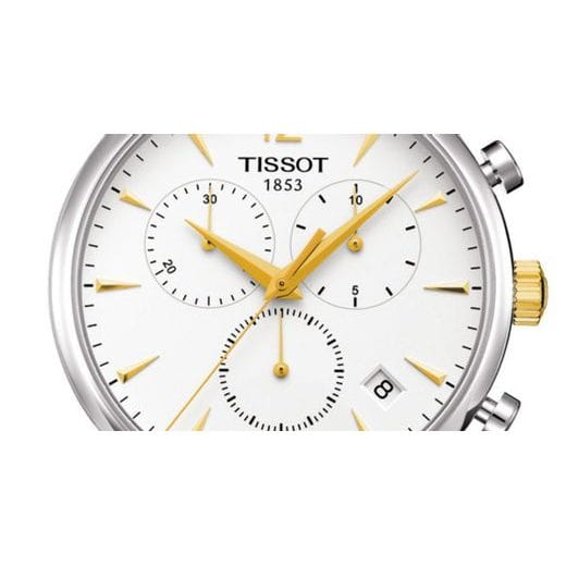 Tissot T Classic Tradition Chronograph White Dial Two Tone Steel Strap Watch For Men - T063.617.22.037.00
