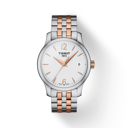 Tissot T Classic Tradition Lady White Dial Two Tone Steel Strap Watch For Women - T063.210.22.037.01