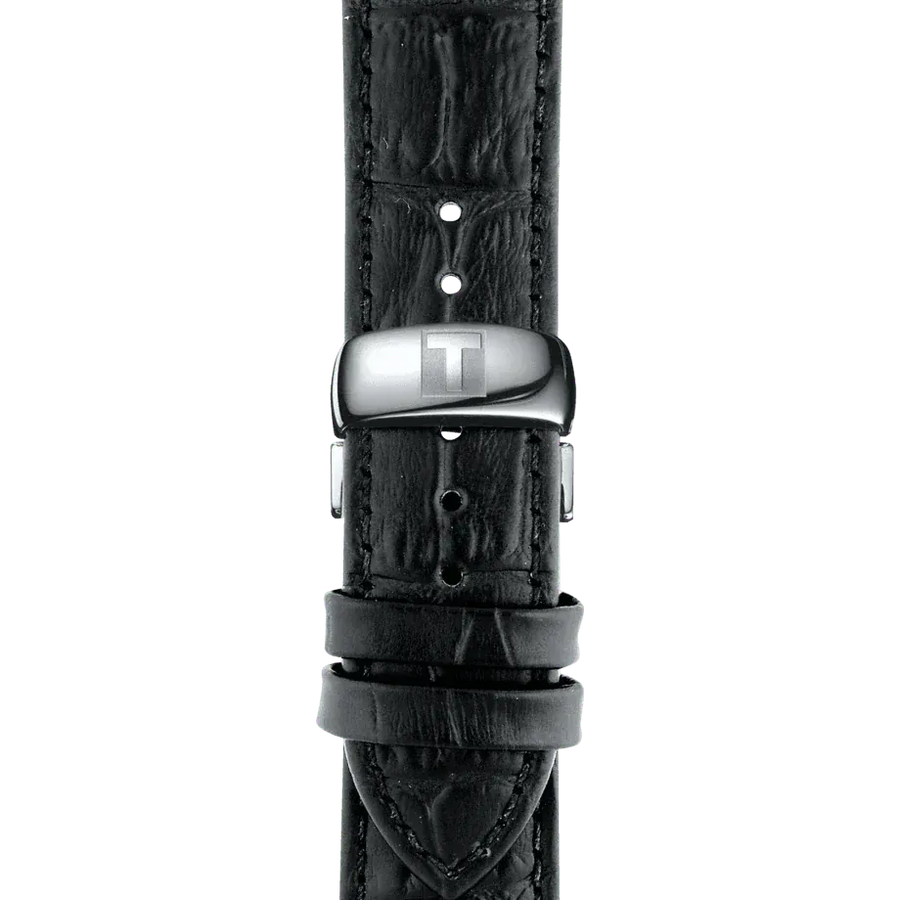 Tissot T Classic Tradition Quartz Black Dial Black Leather Strap Watch For Men - T063.610.16.058.00