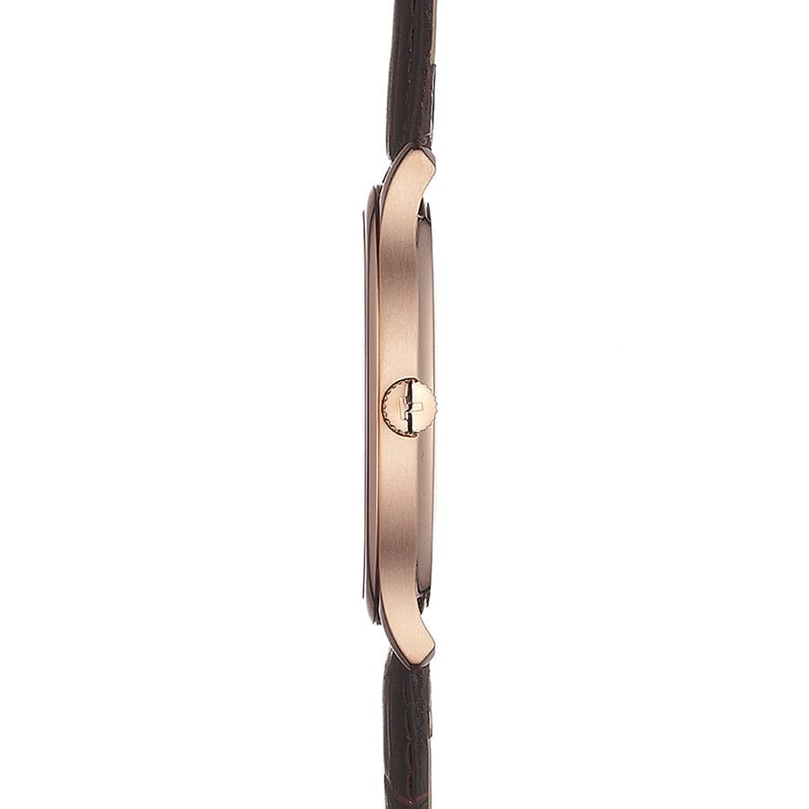 Tissot T Classic Tradition Silver Dial Brown Leather Strap Watch For Men - T063.610.36.038.00