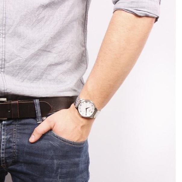 Tissot T Classic Tradition Silver Dial Silver Steel Strap Watch For Men - T063.610.11.038.00