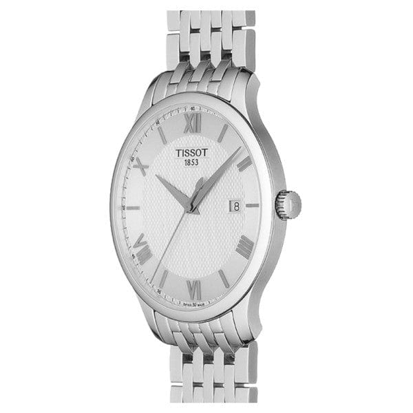 Tissot T Classic Tradition Silver Dial Silver Steel Strap Watch For Men - T063.610.11.038.00