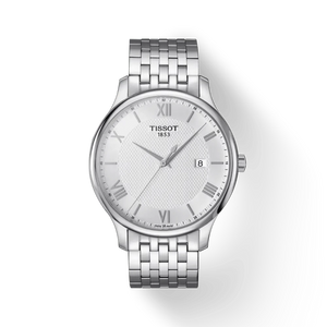 Tissot T Classic Tradition Silver Dial Silver Steel Strap Watch For Men - T063.610.11.038.00